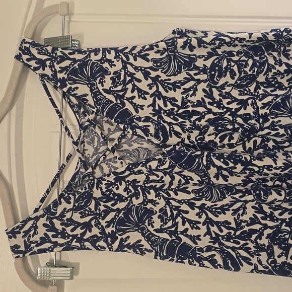 LILLY PULITZER Kristin Flounce Dress In Blue Oyster Bay - Picture 8 of 9